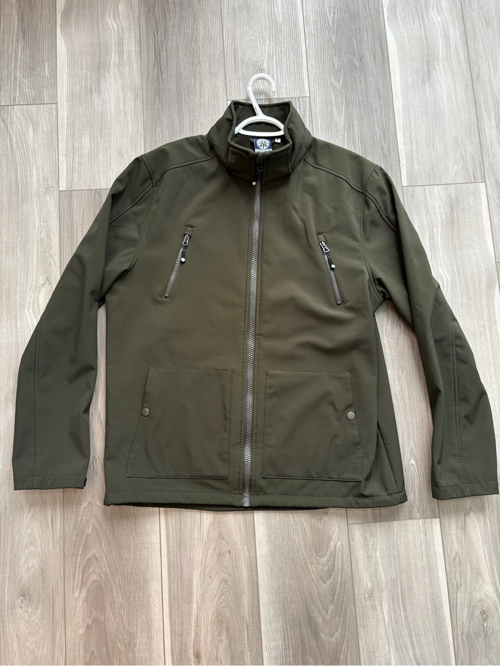 Men's Olive Zip-Up Softshell Jacket